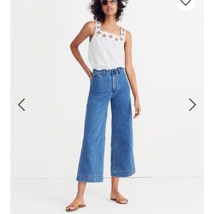 Madewell Emmett 11” wide leg crop jeans size 25